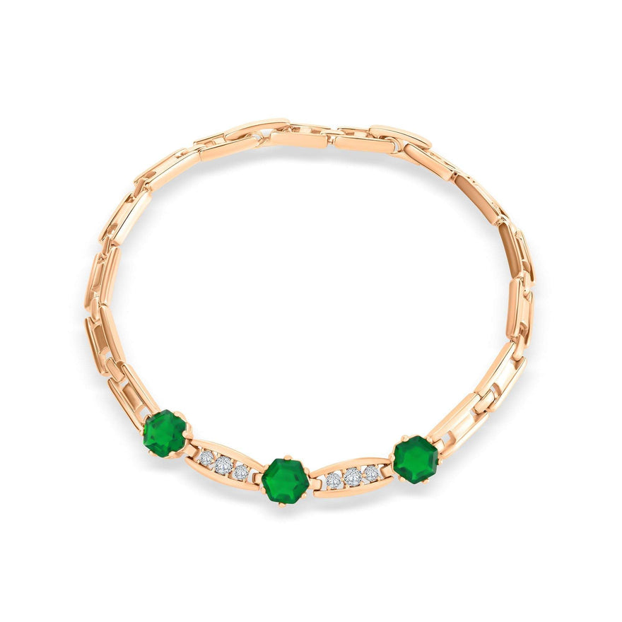 Pink or green hexagon crystal bracelet