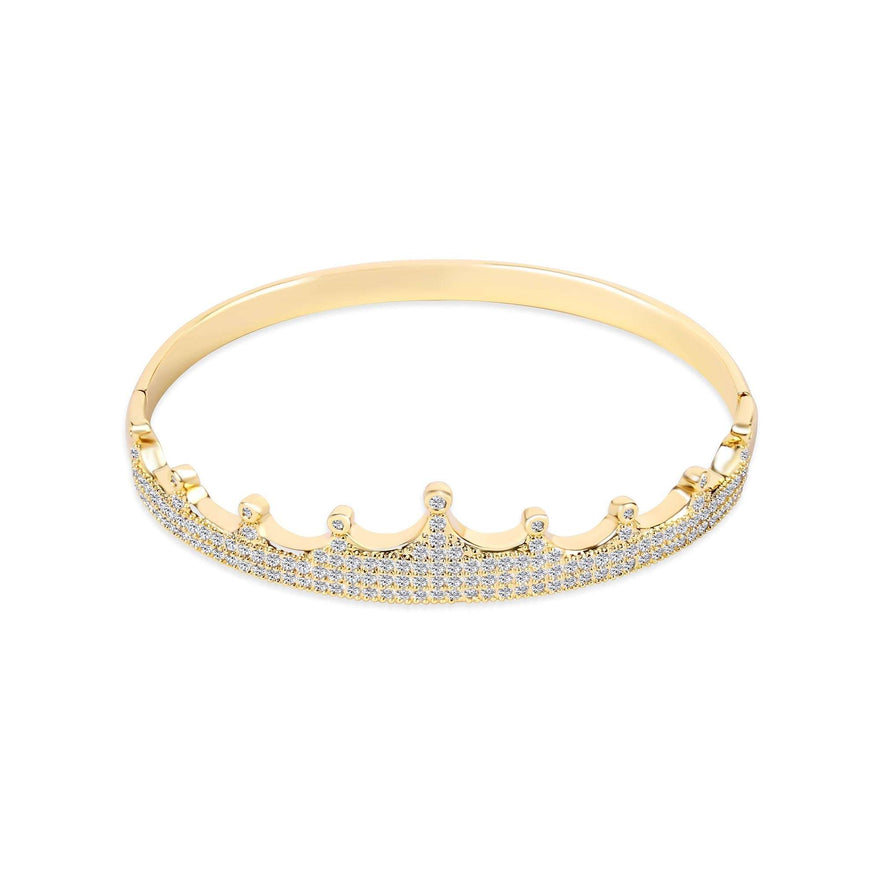 Crown motif bangle bracelet, 17 cm