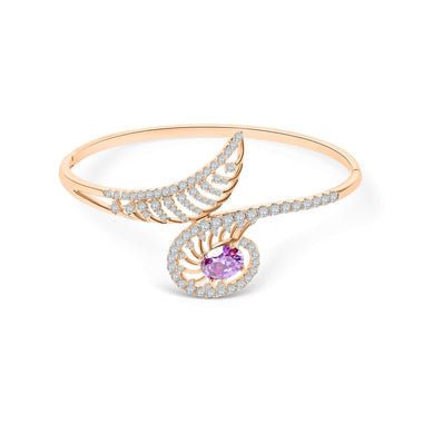Violet stone spiral cuff bracelet
