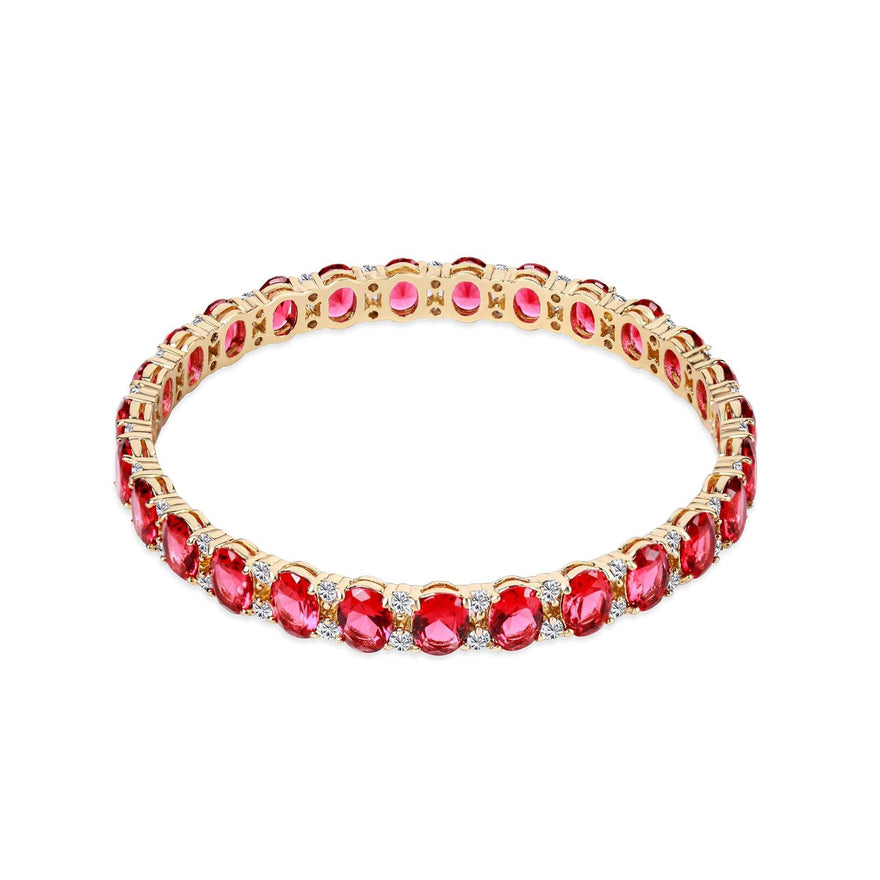 Red oval crystal tennis bracelet