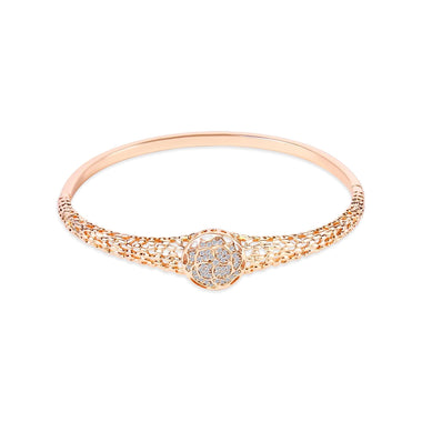 Lattice bangle with a rose medallion