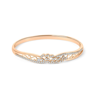 Filigree bangle with sparkling leaves