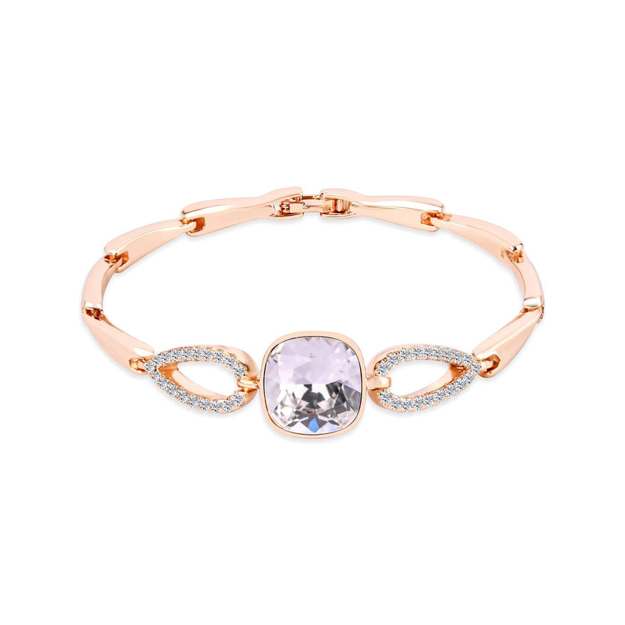 Square Swarovski crystal link bracelet