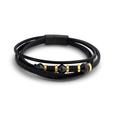 Multi-layer faux leather bracelet