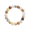 Natural opal bead bracelet in milky white, sand and brown tones