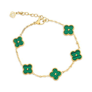 Green four-leaf clover bracelet