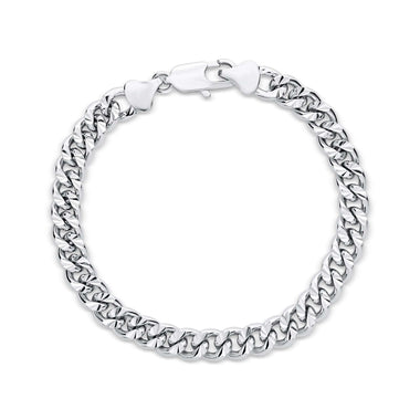 Diamond-cut curb chain bracelet, 7 mm
