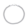 Unisex bracelet with fine curb links, platinum plating and a secure lobster clasp