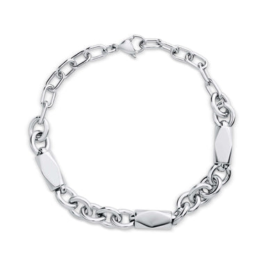 Faceted geometric link bracelet