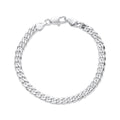 Platinum-plated curb chain bracelet with a lobster clasp
