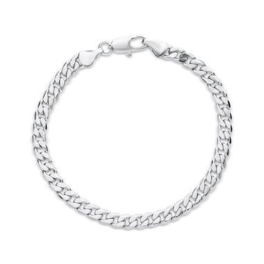 Smooth-edged curb chain bracelet, 19 cm