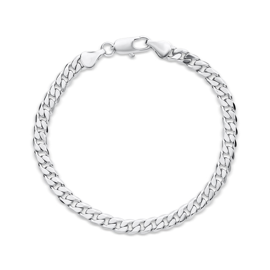 Smooth-edged curb chain bracelet, 19 cm
