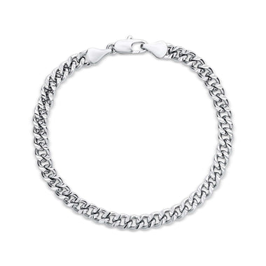 Faceted curb chain bracelet, 5 mm