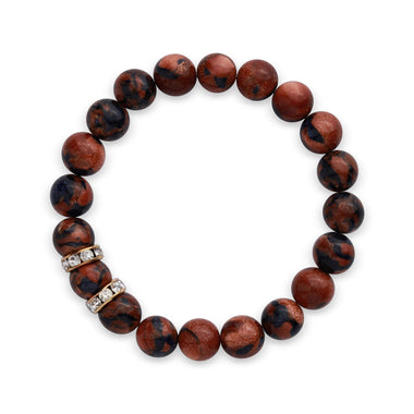 Goldstone bead bracelet, 17 cm