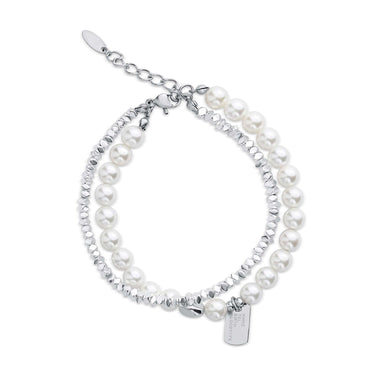 Double-strand faux pearl bracelet