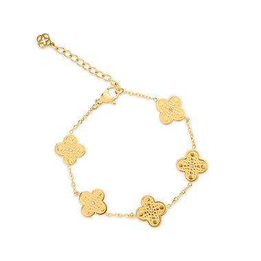 Four-leaf clover chain bracelet