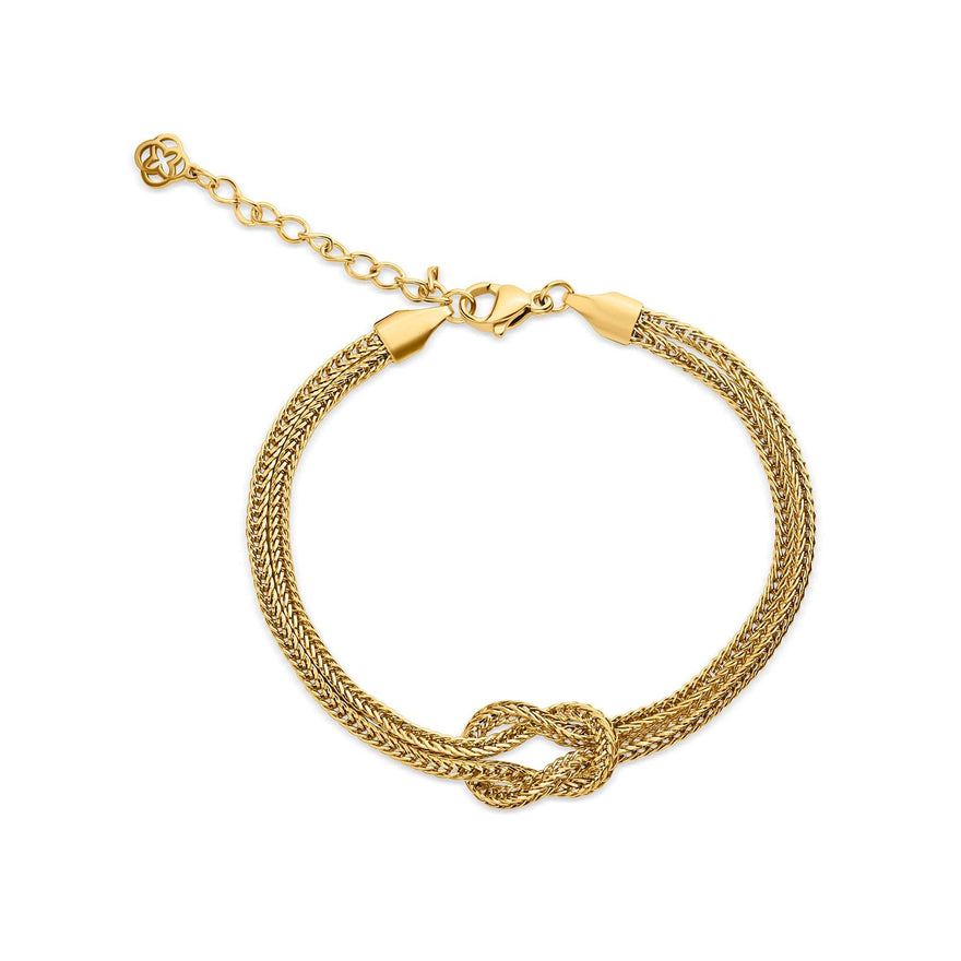 Knotted two-strand chain bracelet