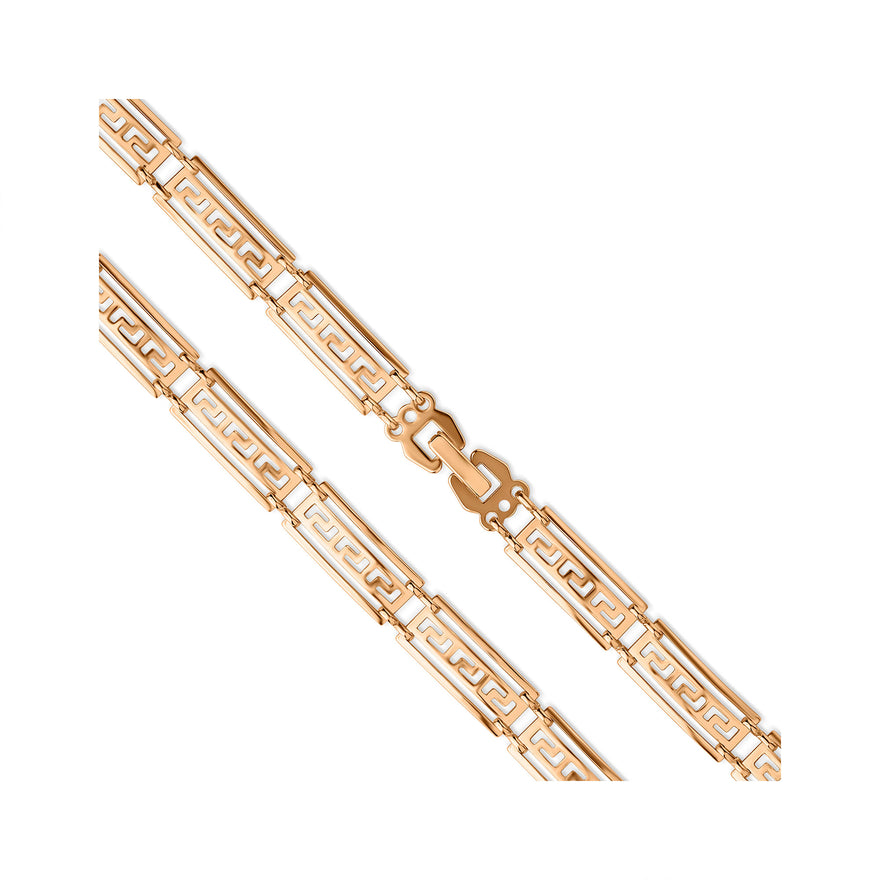 Wide Greek key link bracelet, 20 cm