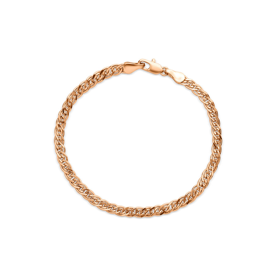 Twisted double chain bracelet, 18.5 cm