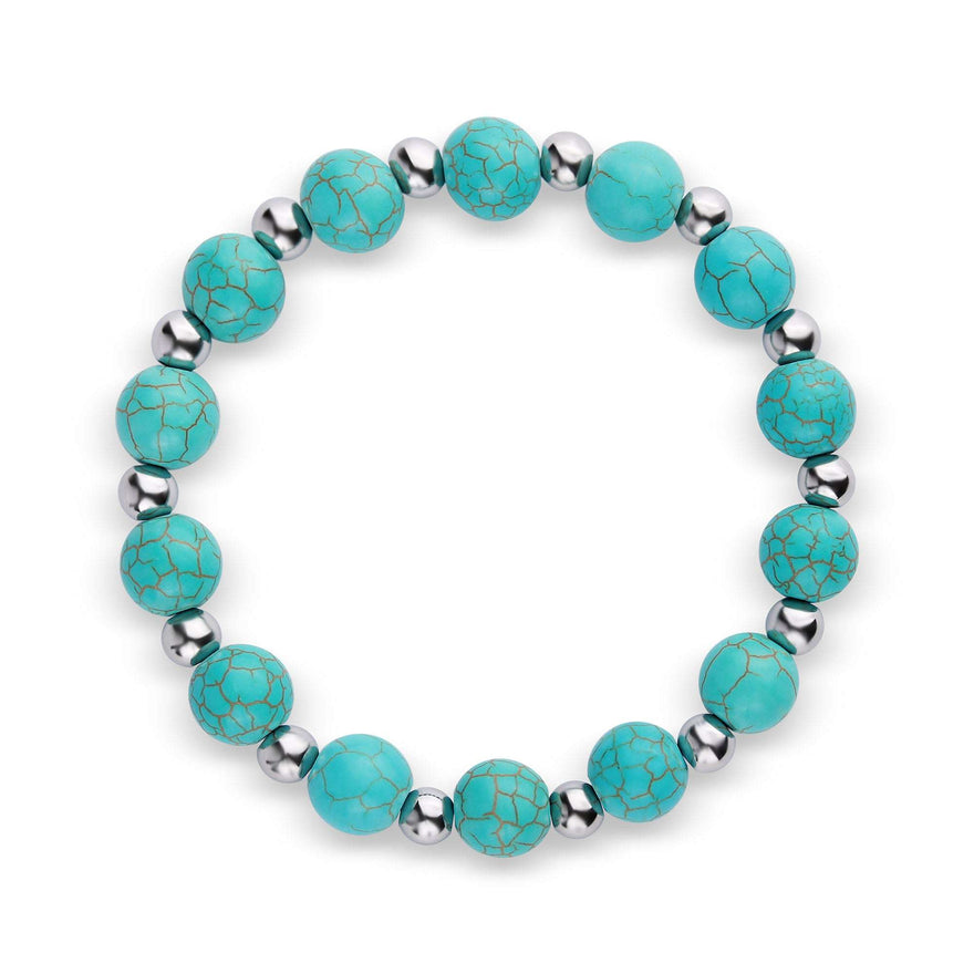 Turquoise-dyed howlite bracelet