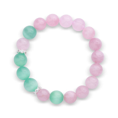Pink and turquoise cat's eye bracelet